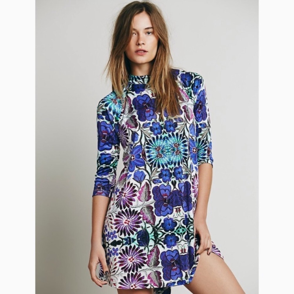 Free People floral trapeze dress